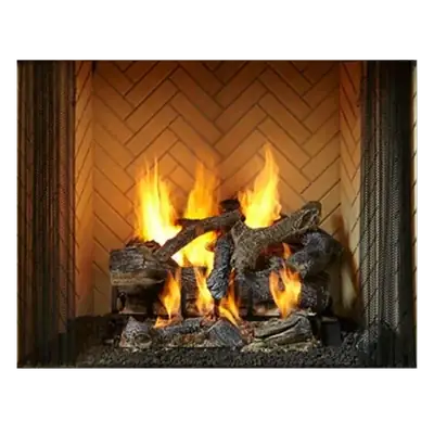 Wood-burning fireplace product cutout on transparent background