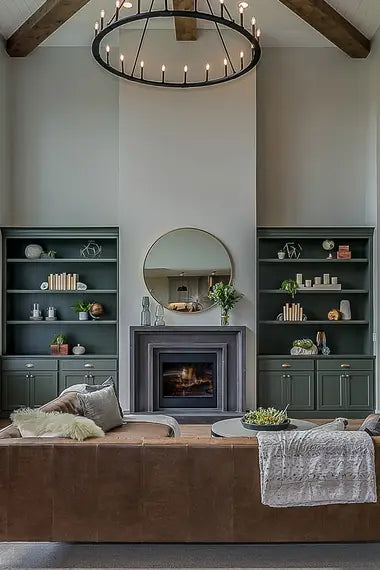 Elegant built-in fireplace in a bright modern living space