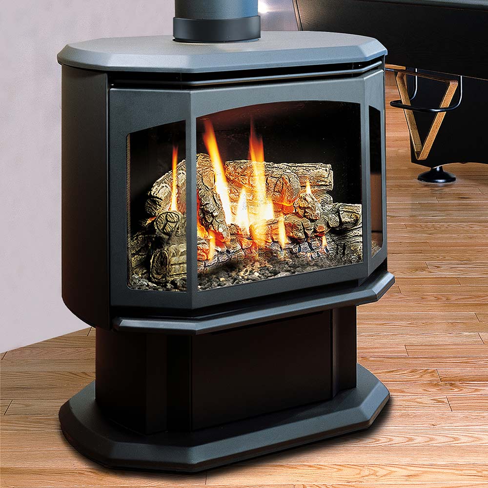 Kingsman FDV350 27-Inch Freestanding Direct Vent Gas Stove with Log Set