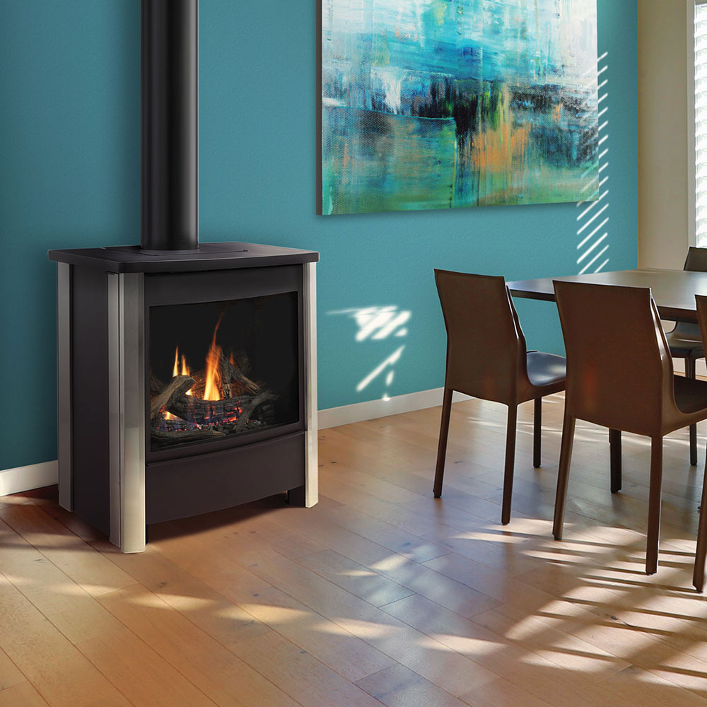Kingsman FDV451 27-Inch Freestanding Direct Vent Gas Stove with Log Set