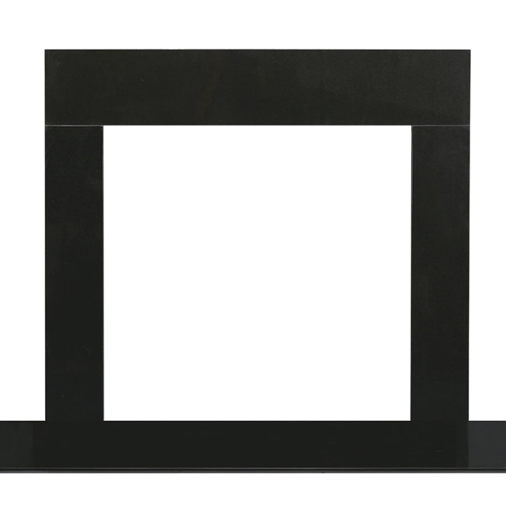 Black granite stone surround panel with squared opening