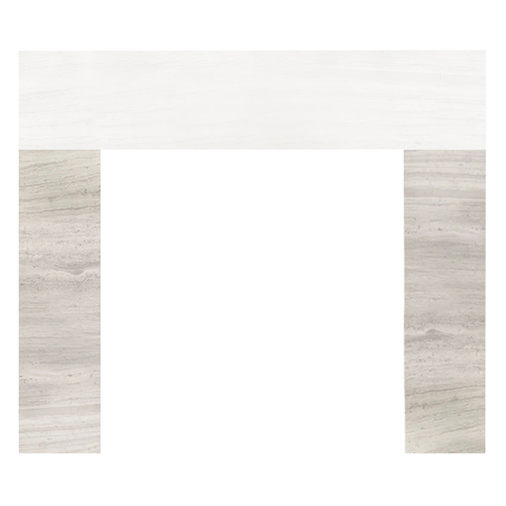 Driftwood marble stone surround legs, light beige with speckled veining