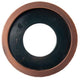 Dark black floor plate ring with round cutout and four mounting holes
