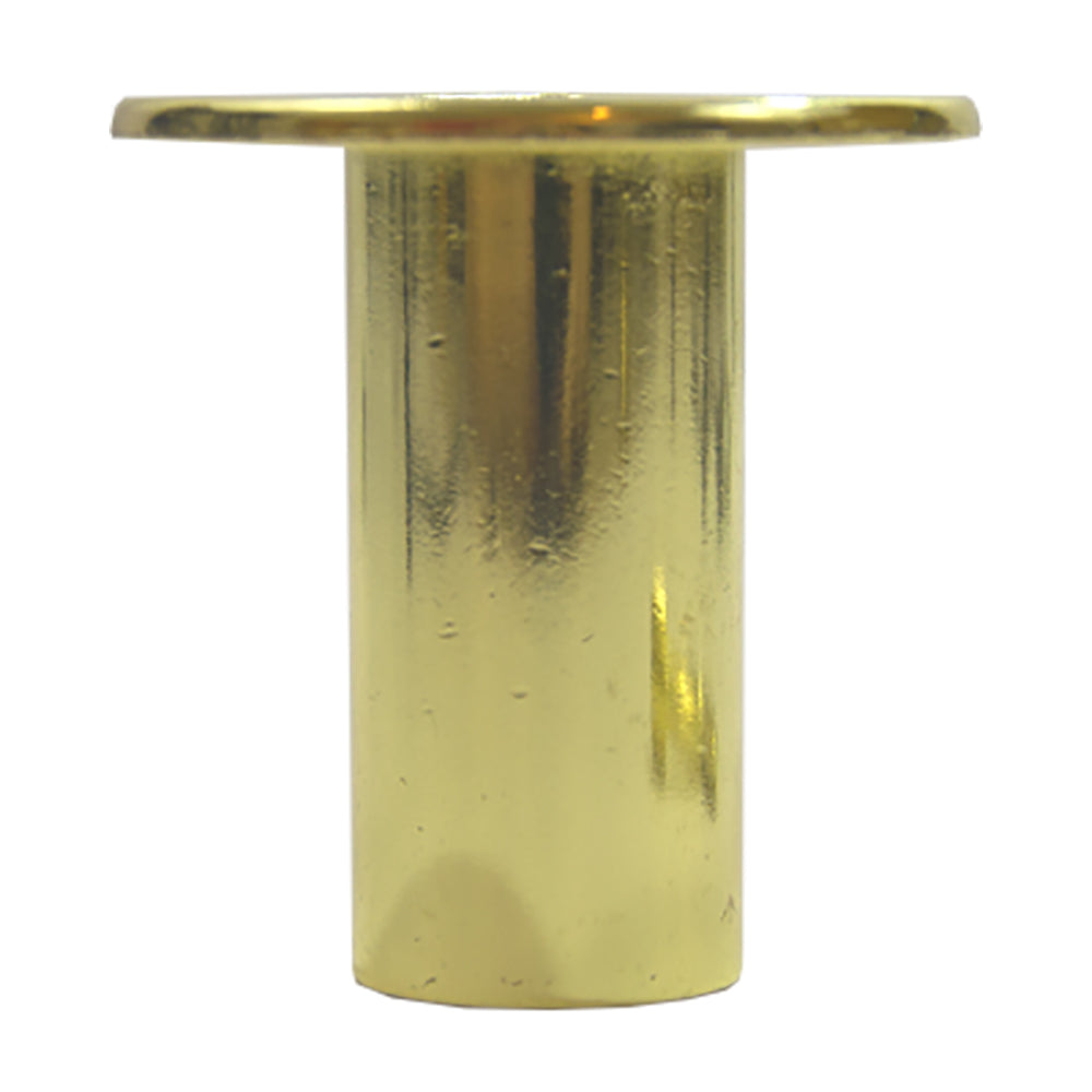 Brass floor plate for ball valve, round flange top and cylindrical body