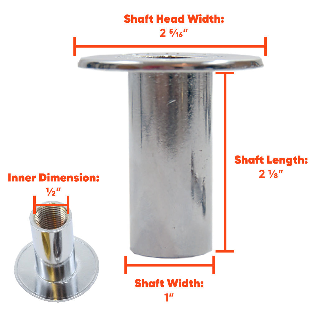 Dante floor plate for globe valve, round metal plate with threaded opening and stem