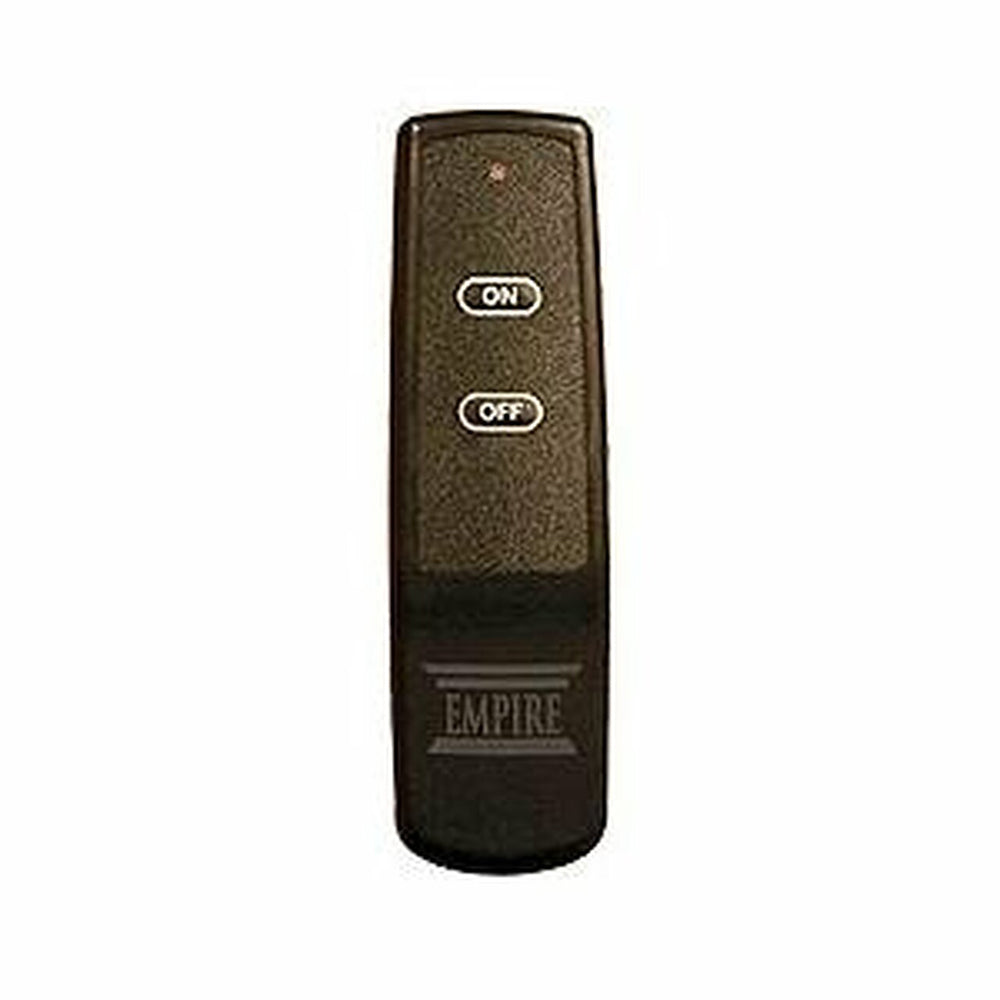 Remote transmitter with ON/OFF buttons and EMPIRE logo, dark brown