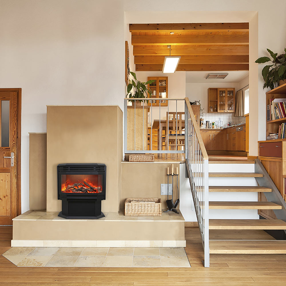 Sierra Flame by Amantii Freestand Series 26-Inch Electric Fireplace with Logs