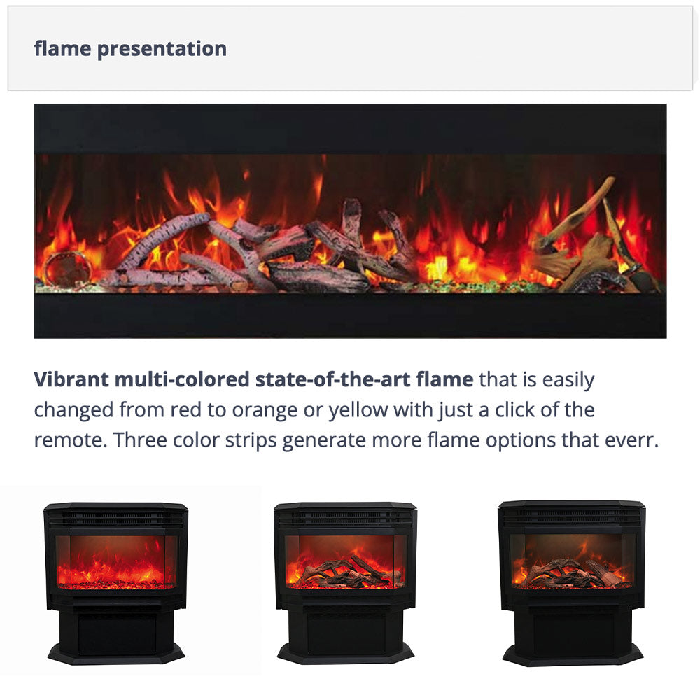 Sierra Flame by Amantii Freestand Series 26-Inch Electric Fireplace with Logs