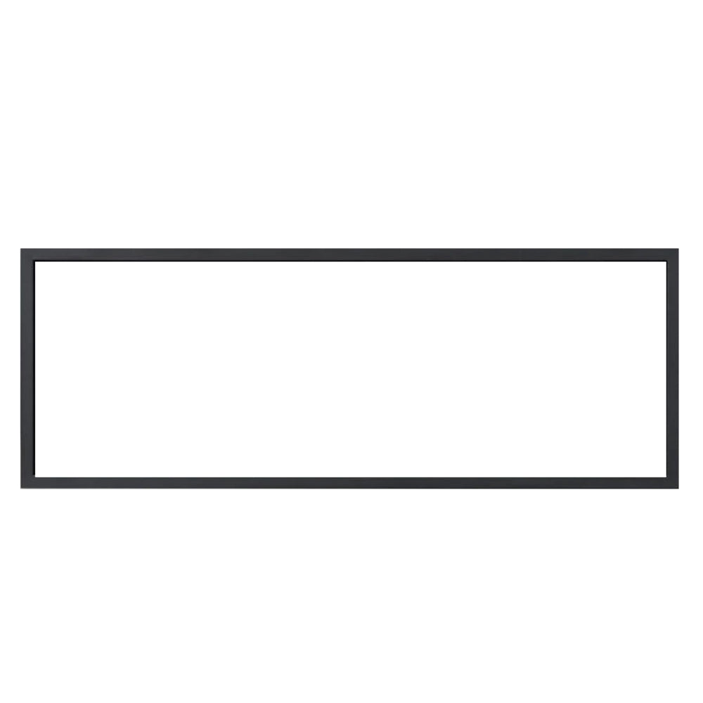1-inch finishing trim frame, low-sheen black, rectangular border
