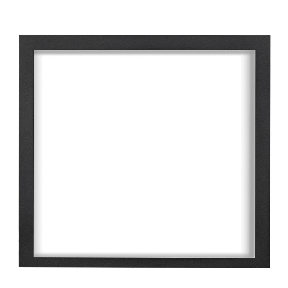 Rectangular finishing trim frame, dark gray with inner border opening