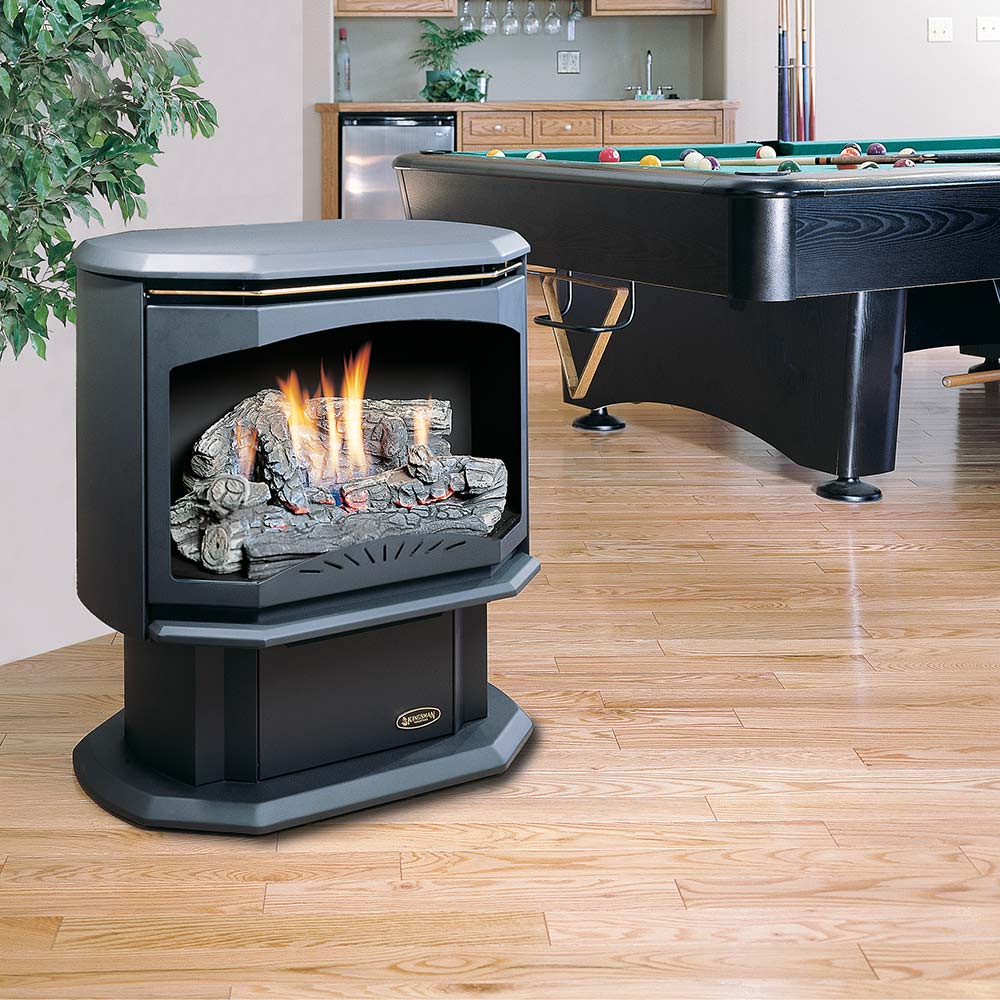 Kingsman FVF350 27-Inch Millivolt Ignition Freestanding Vent-Free Gas Stove with Log Set