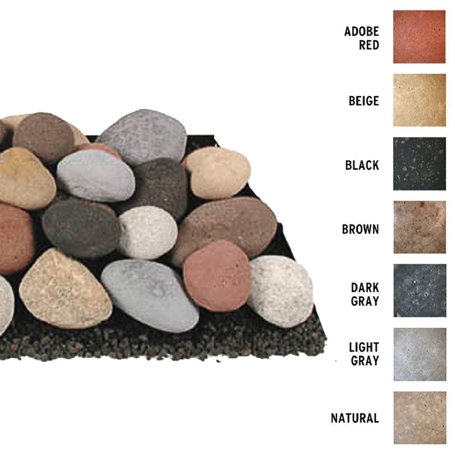 Rasmussen STxx18A Smooth FireStones Set for 18-Inch Linear Burner, 19-Pieces