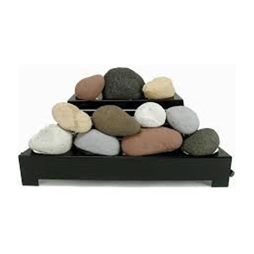 Calico Firestones assortment pack in black tray with assorted gray, tan, white stones
