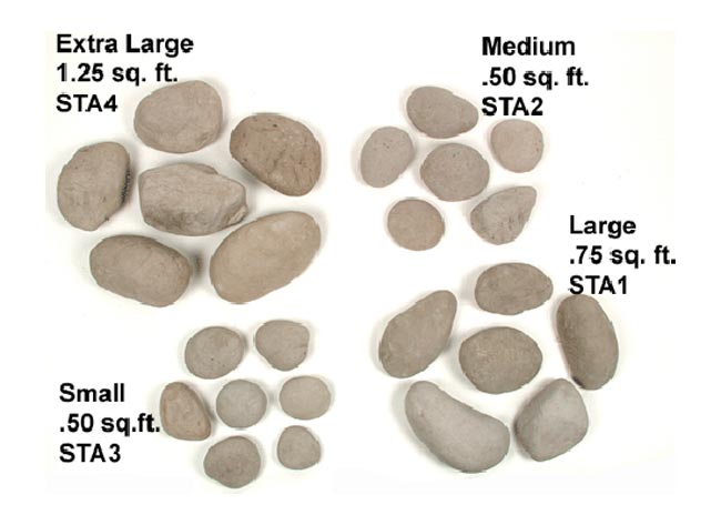 Assorted natural stones in several shapes and sizes, shown as a grouped set
