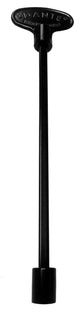 Universal valve key in black finish with oval head and cylindrical bottom end.