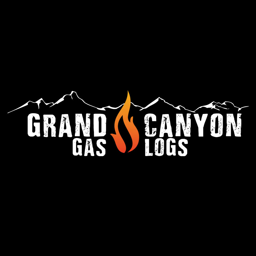 Grand Canyon Gas Logs logo graphic with flame icon