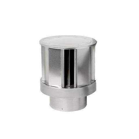 4x7-inch round metal roof terminal for flexible direct vent, galvanized steel style