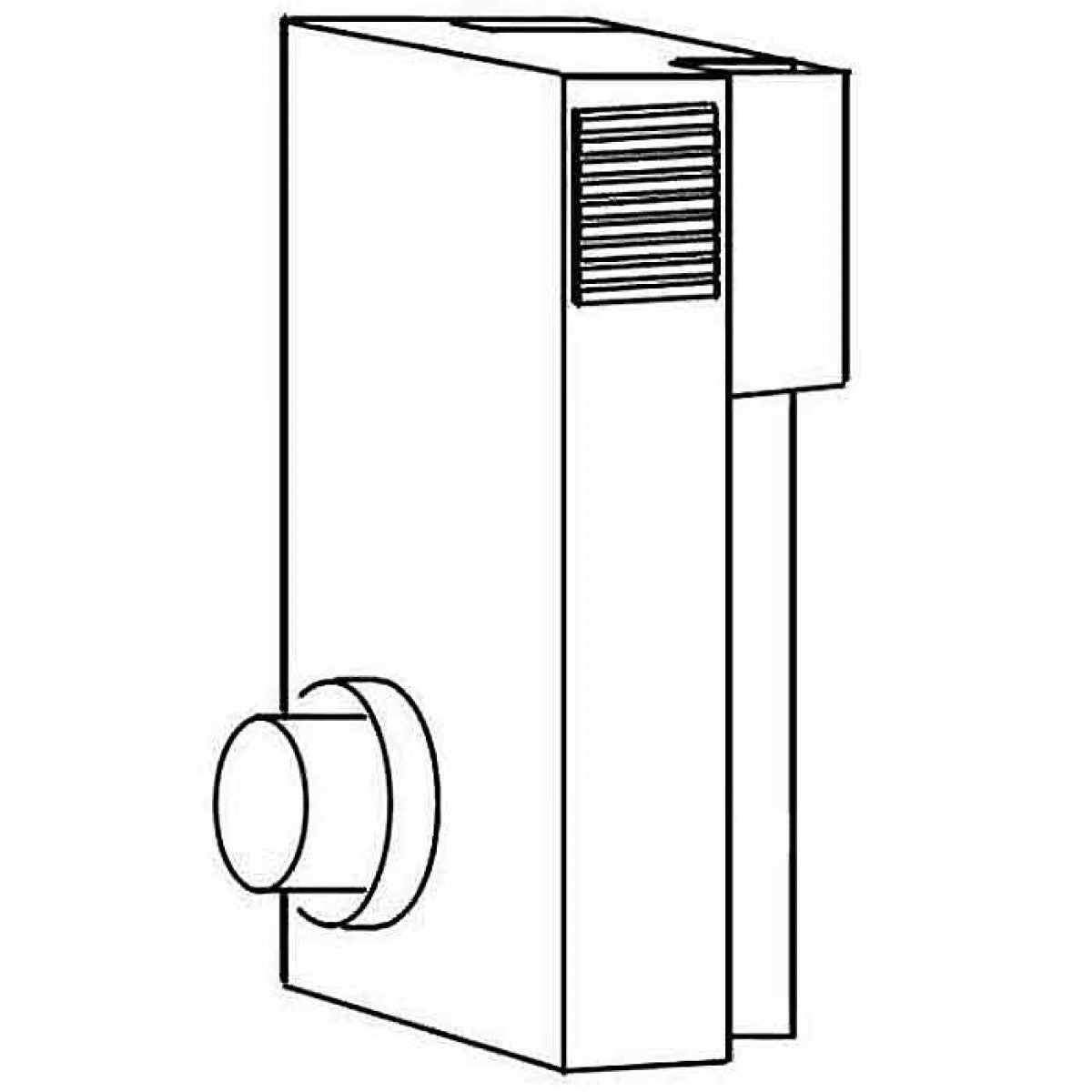 Metal direct-vent periscope vent kit with louvered grille and 4x7 in pipe adapter