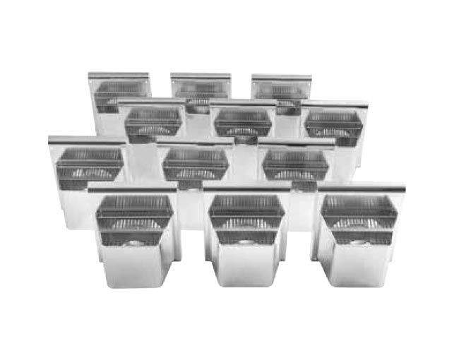 Metal vent wall terminal shields with flanged openings and metal mesh grilles, 12-pack