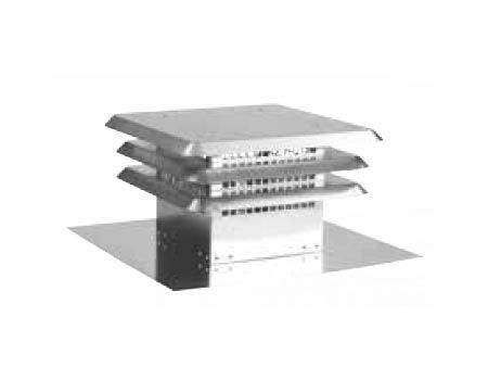 Co-linear high-wind fireplace vent terminal, galvanized metal with top cap, two openings