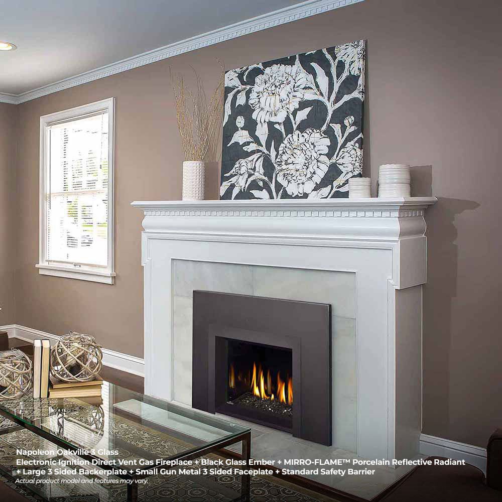 Napoleon GDIG3N-1 Oakville Series Electronic Ignition Direct Vent Gas Fireplace Insert with Glass Ember Bed