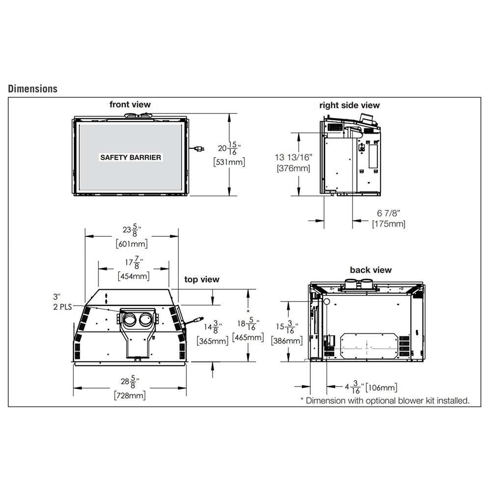 Napoleon GDIX3N-1 Oakville Series Electronic Ignition Direct Vent Gas Fireplace Insert