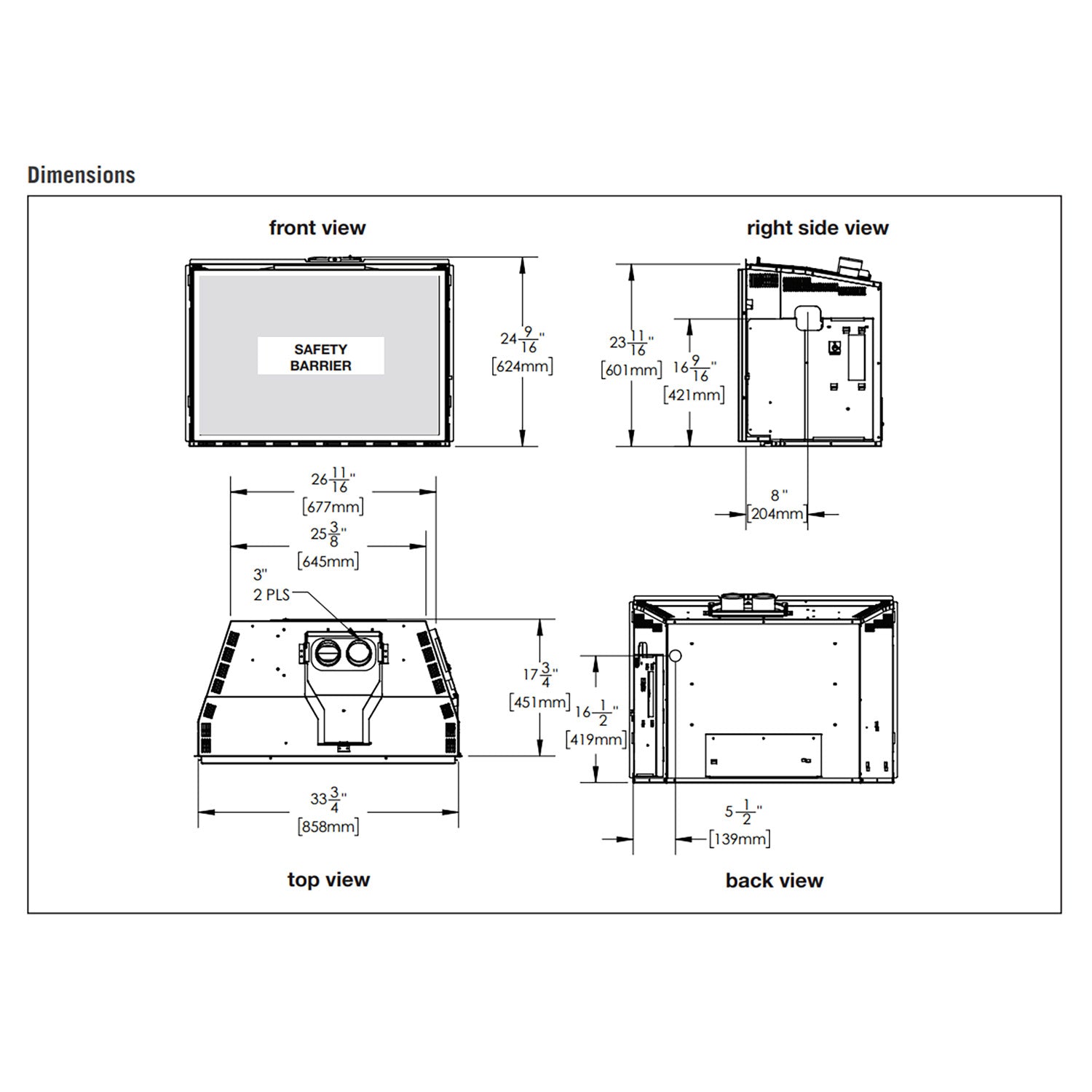 Napoleon GDIX4N-1 Oakville Series Electronic Ignition Direct Vent Gas Fireplace Insert