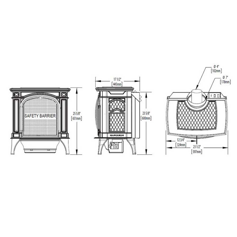 Napoleon GDS25-1 Bayfield Direct Vent Cast Iron Gas Stove