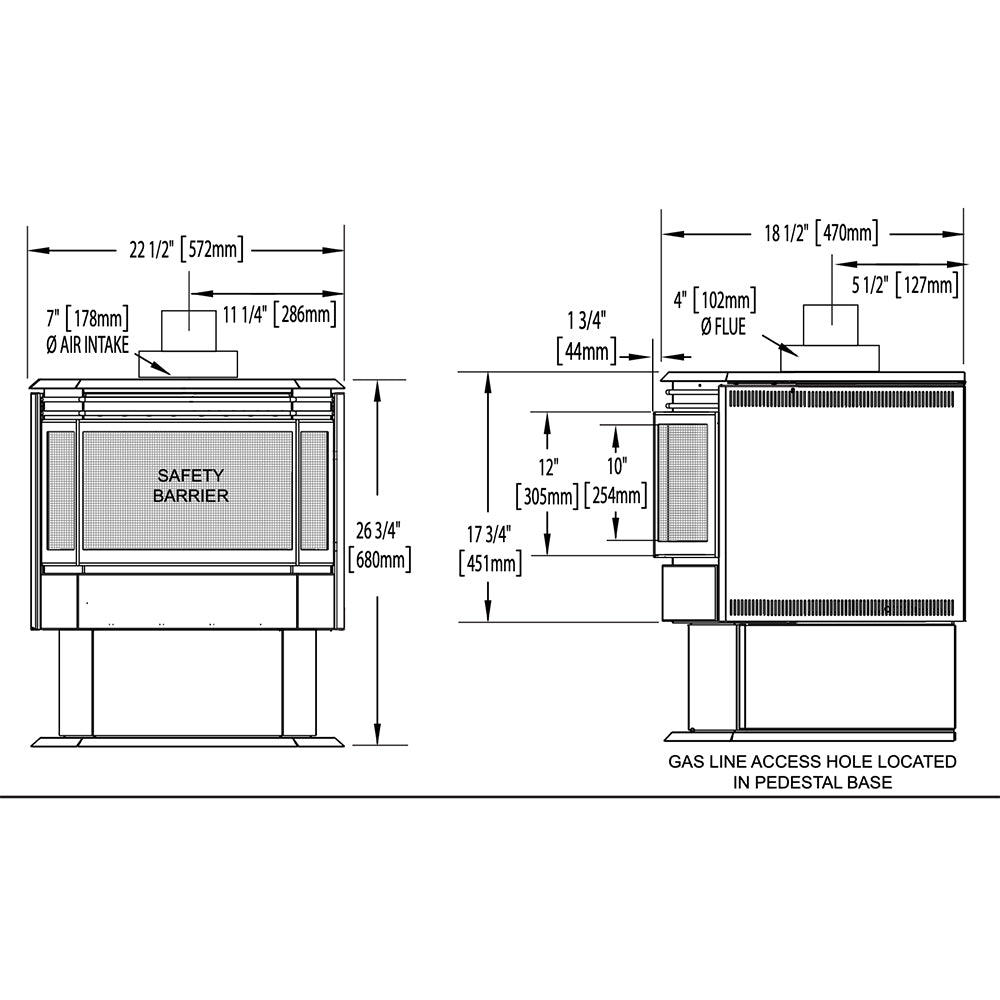 Napoleon GDS28-1NE Haliburton Electronic Ignition Direct Vent Gas Stove