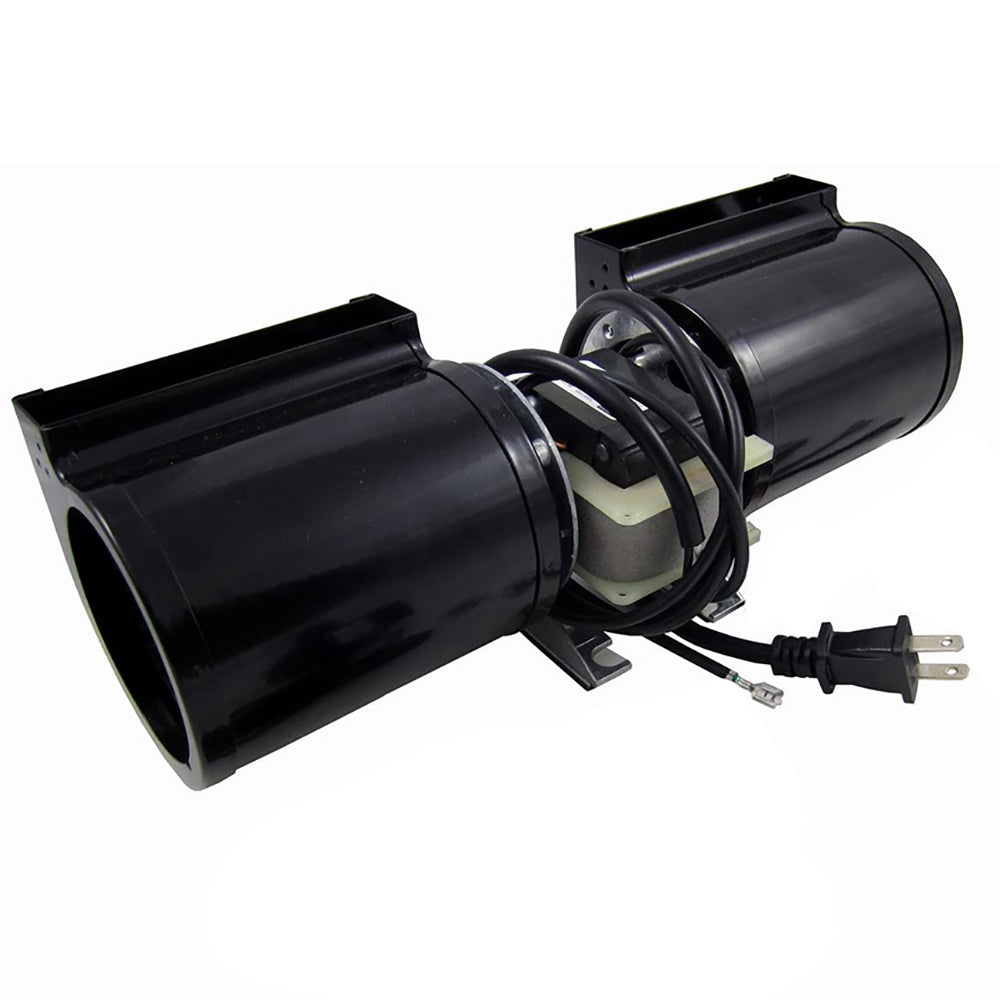 Fan blower replacement part with black housings and electrical wiring, 2-prong plug