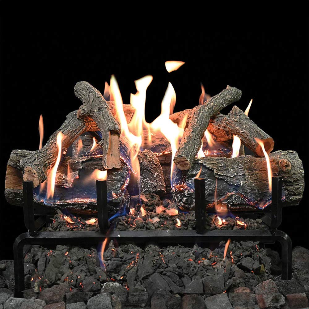 Grand Canyon GlowFire Arizona Weathered Oak Charred Vented Lava Burner Electronic Ignition Gas Log Set (GFWOC-LAVA-KIT)