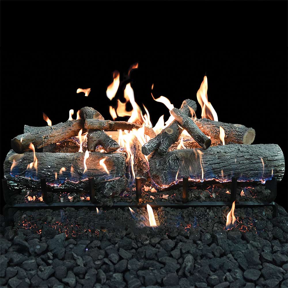 Grand Canyon GlowFire Arizona Weathered Oak Charred Vented Lava Burner Electronic Ignition Gas Log Set (GFWOC-LAVA-KIT)
