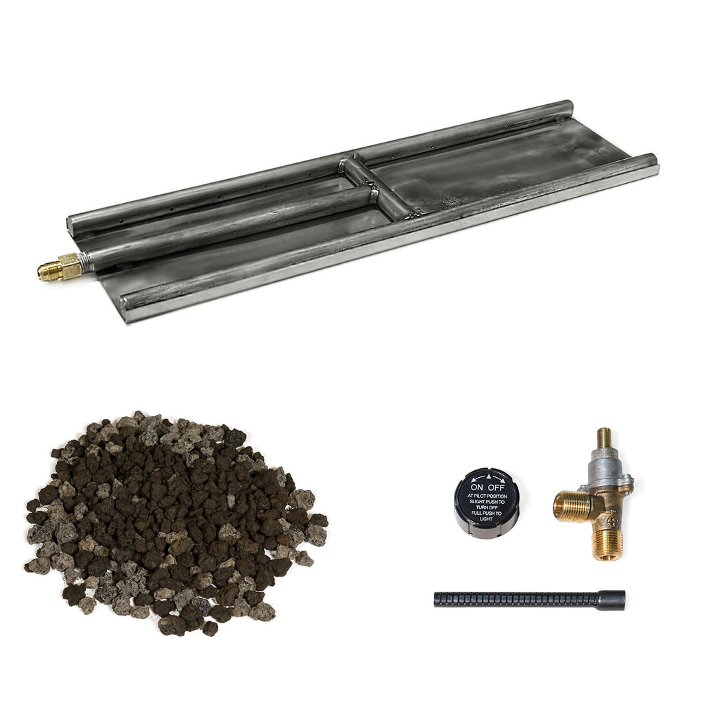 Grand Canyon Outdoor Stainless Steel H-Style Glass Burner with Media