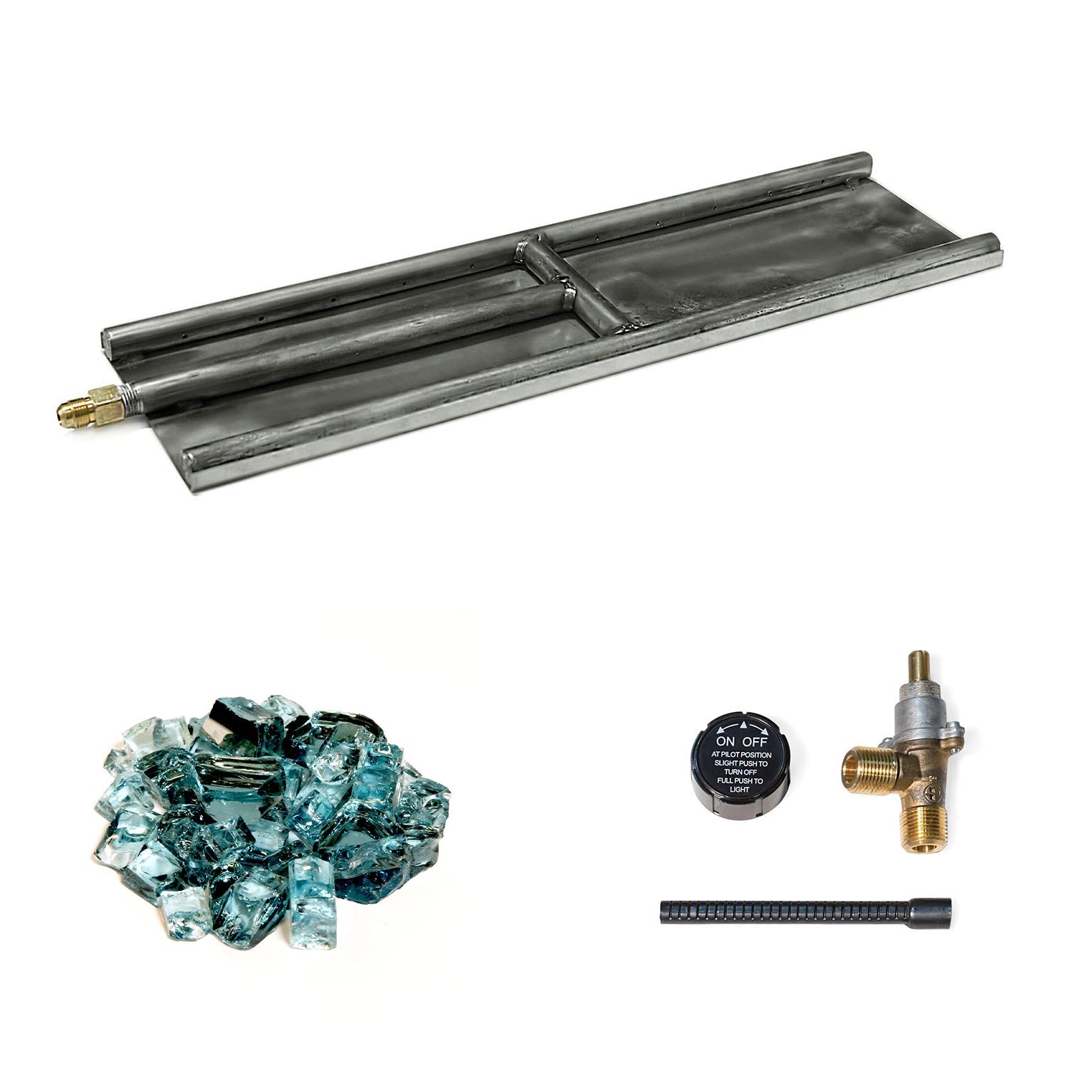 Grand Canyon Outdoor Stainless Steel H-Style Glass Burner with Media