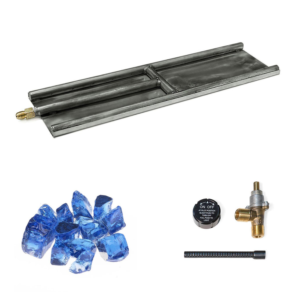 Grand Canyon Outdoor Stainless Steel H-Style Glass Burner with Media