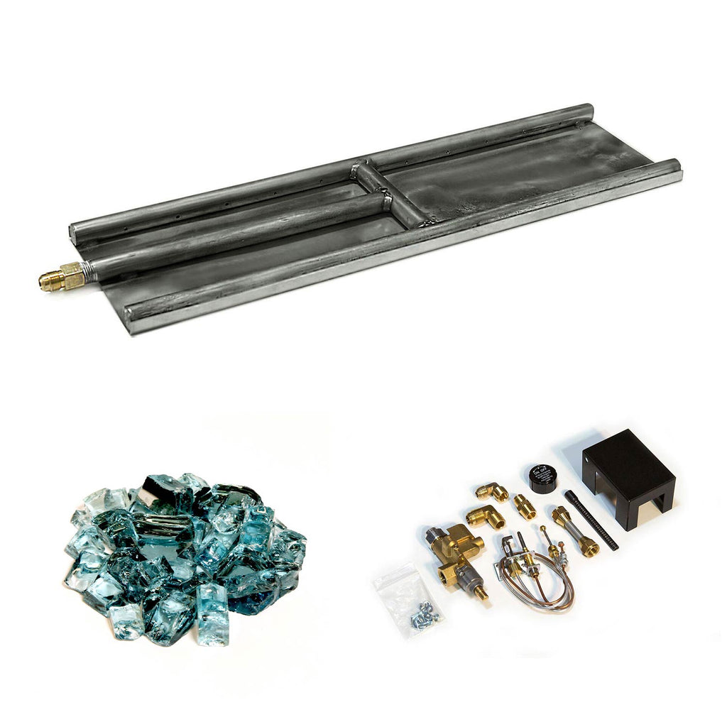 Grand Canyon Outdoor Stainless Steel H-Style Glass Burner with Media