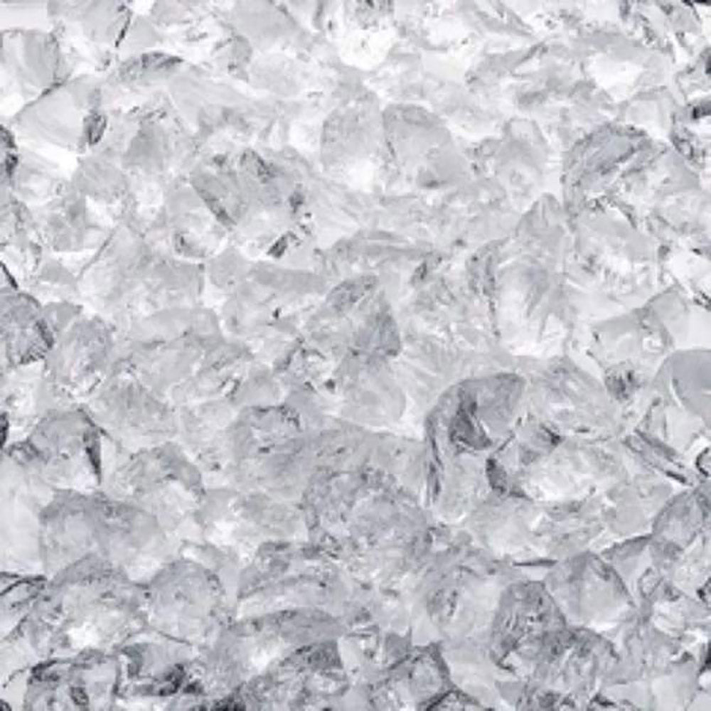 Clear crushed glass media with large diamond crystal sparkle