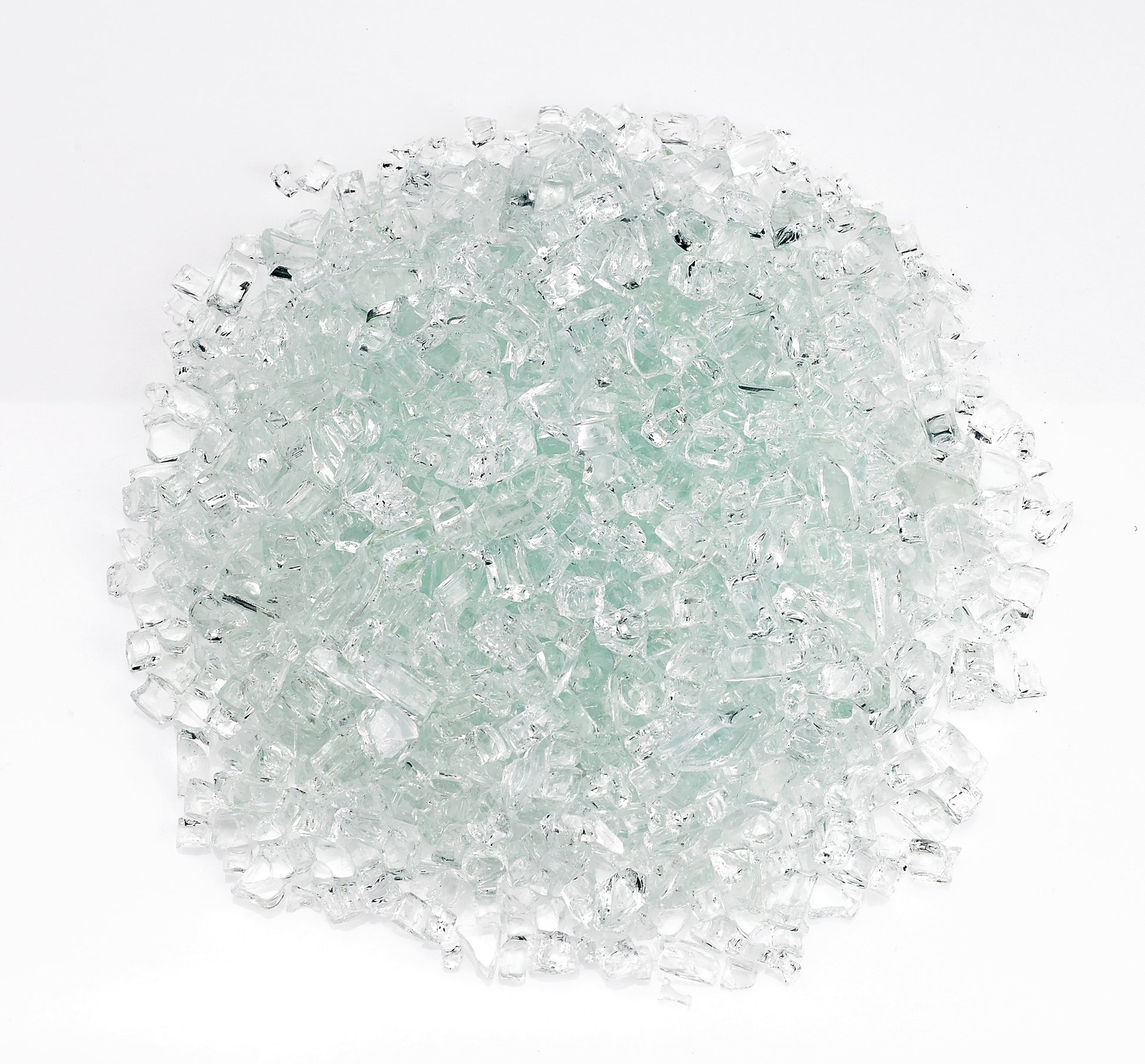 Platinum fire glass stones with clear and light aqua shards