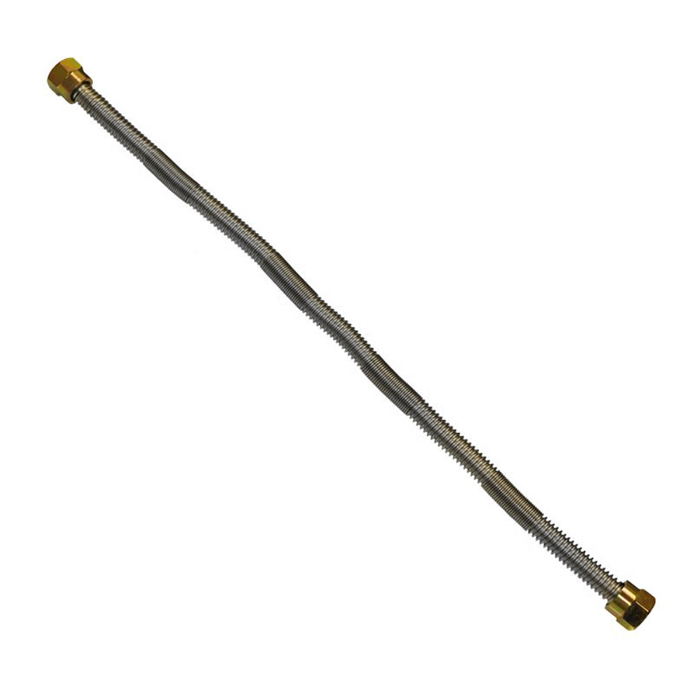 Stainless steel flexible gas line with 1/2 in flare nuts, brass fittings