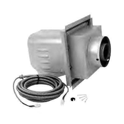 Gas vent terminal kit with stainless housing, black hose, and mounting screws