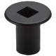 Metal gas valve cover cap in matte black finish with square recessed opening