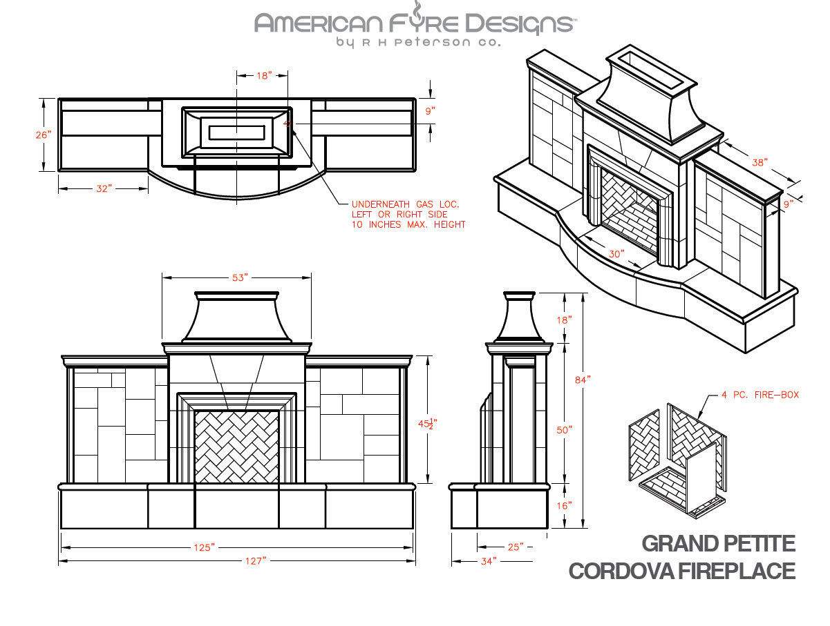 American Fyre Designs Grand Petite Cordova Outdoor Gas Fireplace