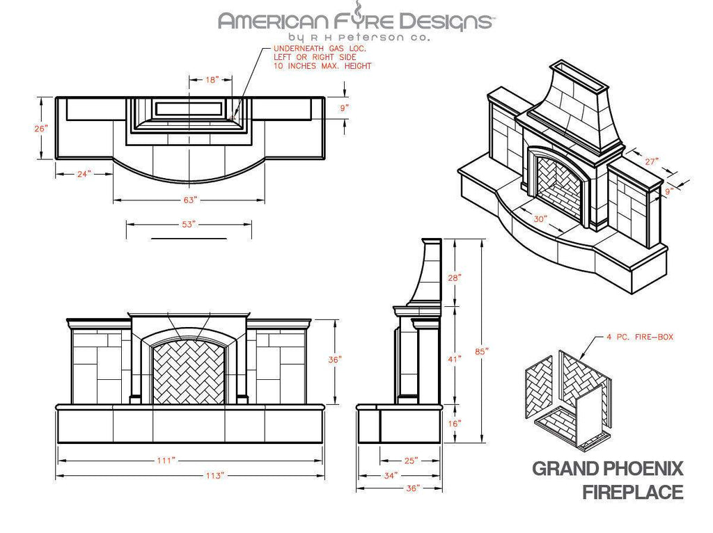 American Fyre Designs Grand Phoenix Outdoor Gas Fireplace