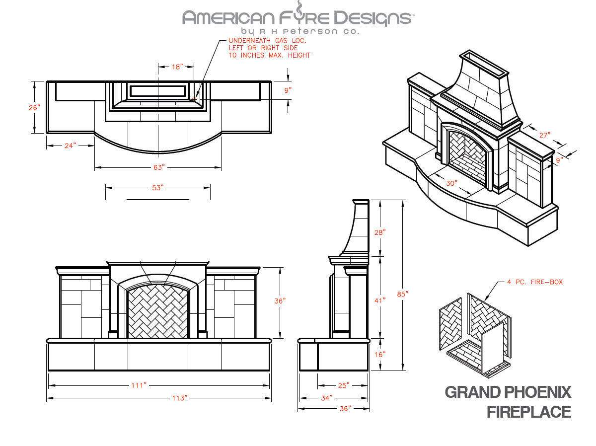 American Fyre Designs Grand Phoenix Outdoor Gas Fireplace