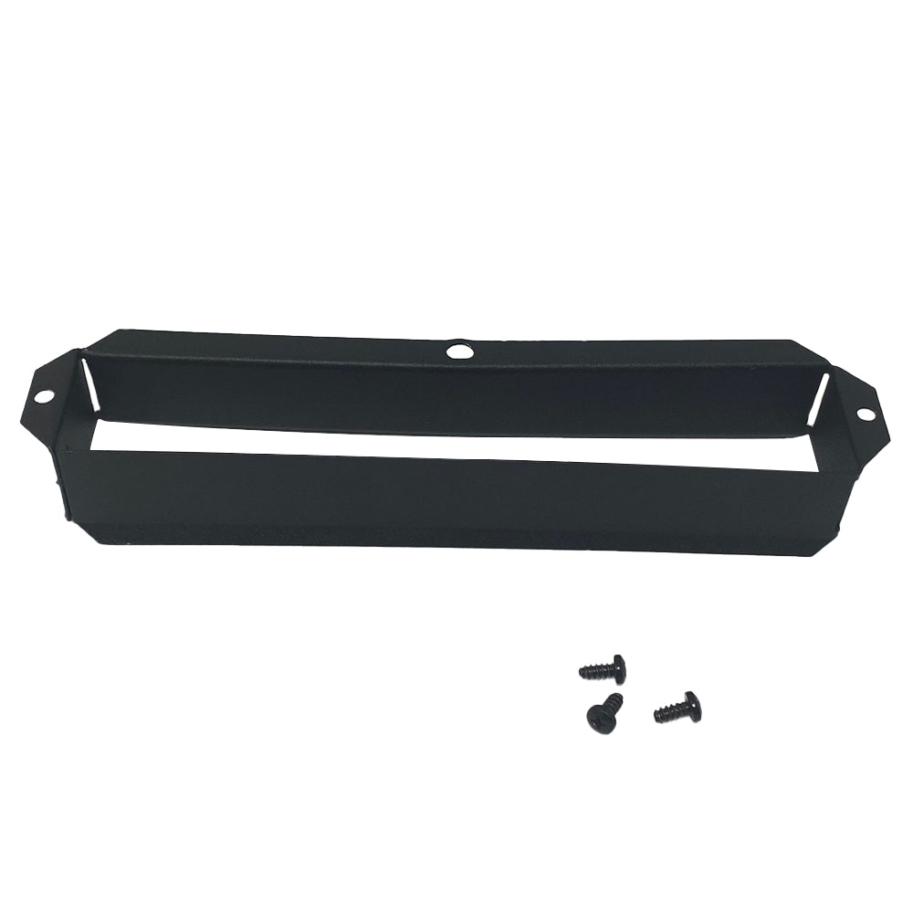Black blower kit mounting housing with two screws and bracket pieces