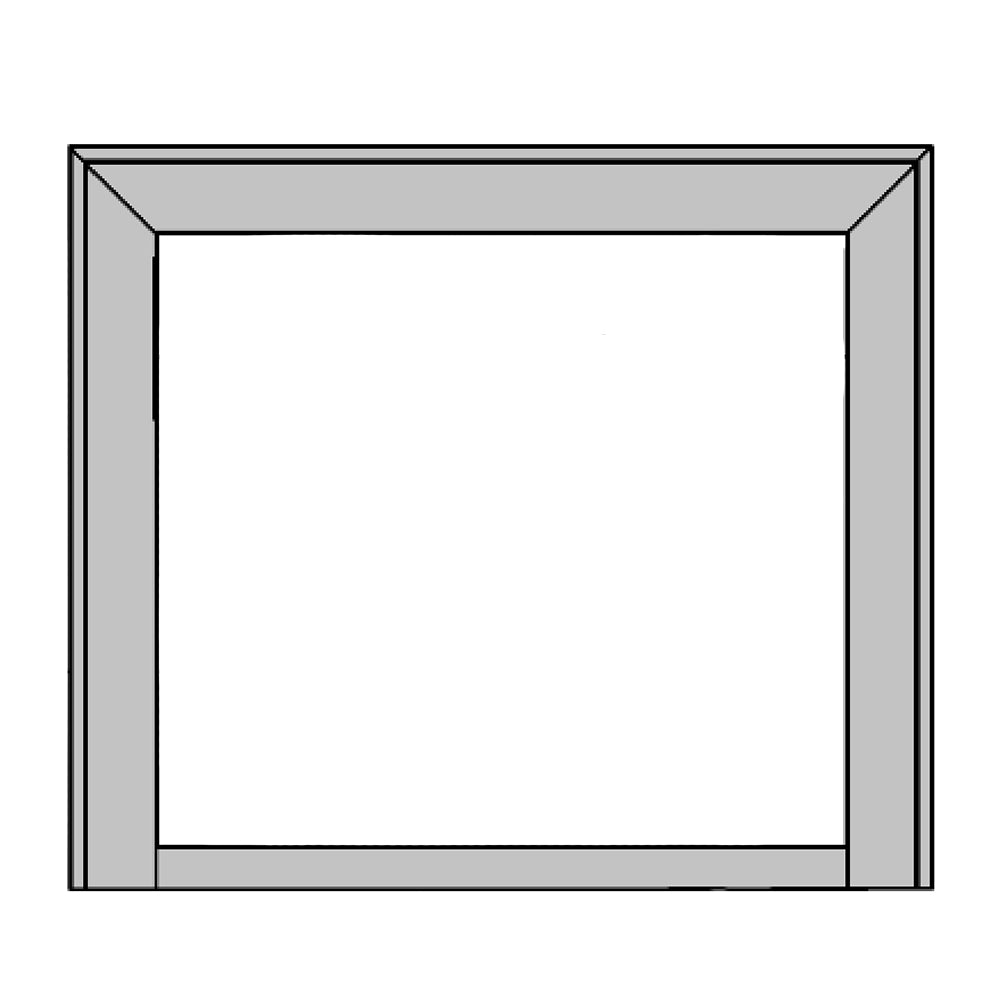 Black metal fireplace surround frame with rectangular opening
