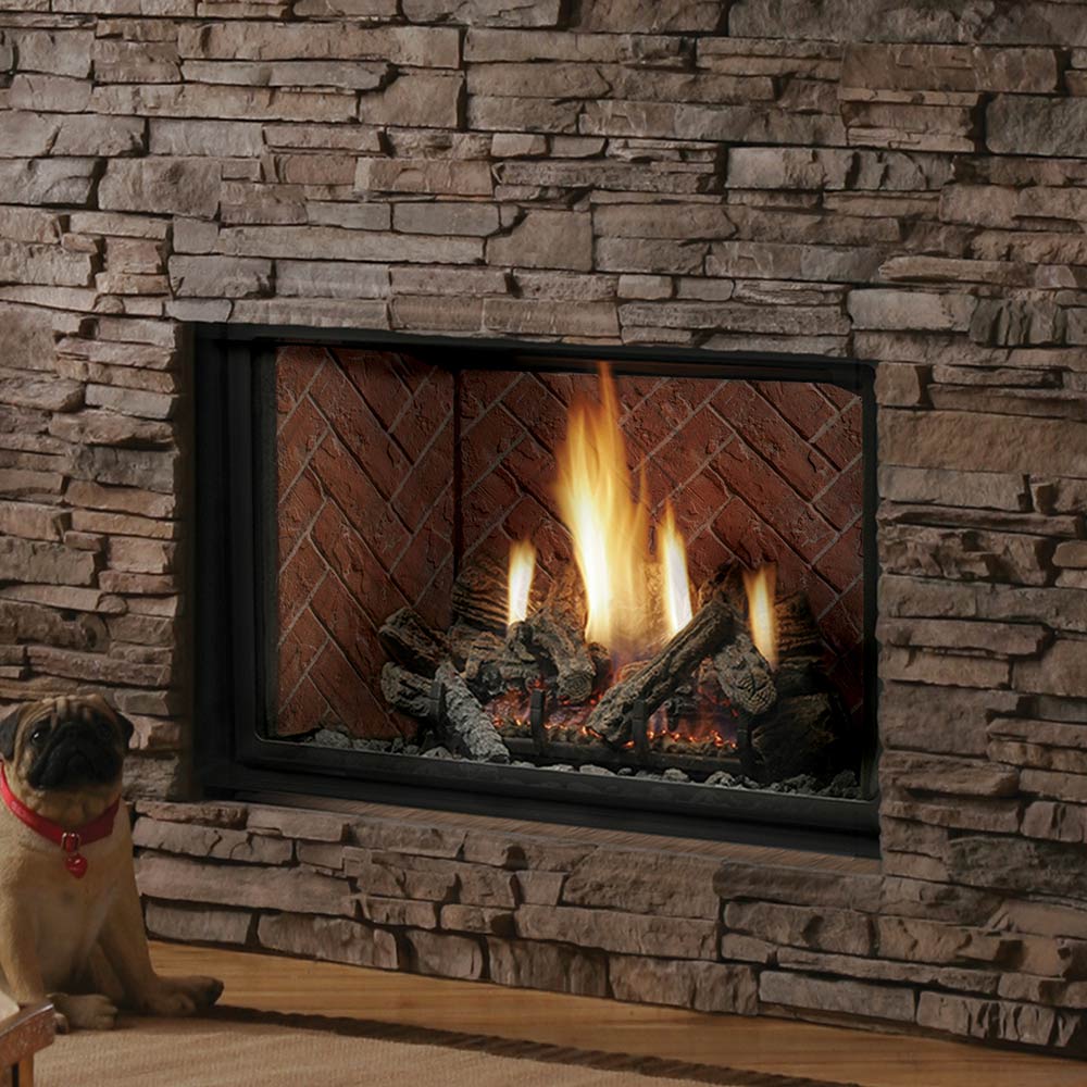 Kingsman HBZDV3628 36-Inch High Capacity Zero Clearance Dual Burner Direct Vent Gas Fireplace with Log Set