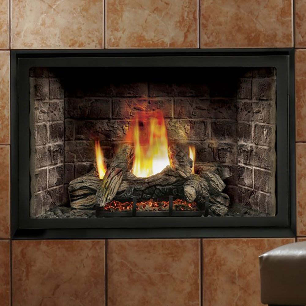 Kingsman HBZDV3628 36-Inch High Capacity Zero Clearance Dual Burner Direct Vent Gas Fireplace with Log Set