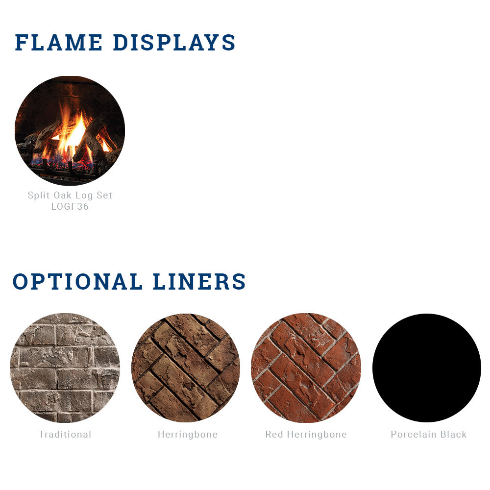 Kingsman HBZDV4736 47-Inch Zero Clearance Dual Burner Direct Vent Gas Fireplace with Log Set