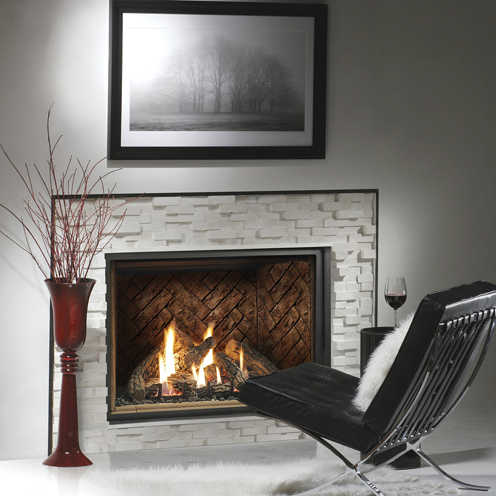 Kingsman HBZDV4736 47-Inch Zero Clearance Dual Burner Direct Vent Gas Fireplace with Log Set